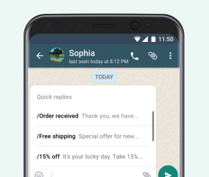 WhatsApp e-commerce integration - Quick Replies