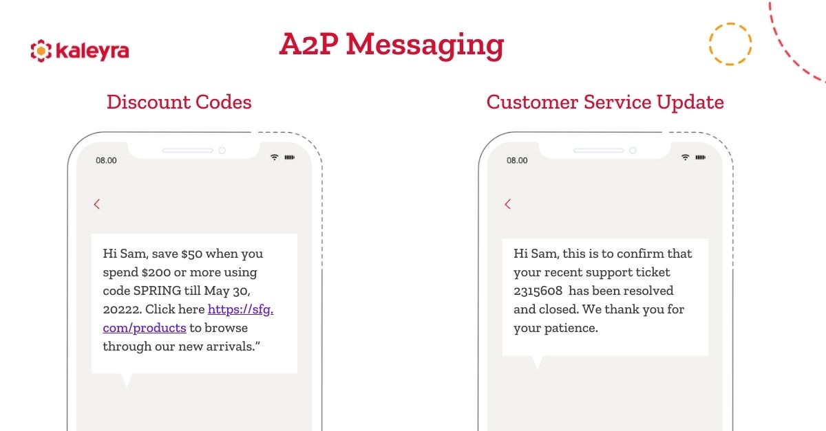A2P Message - Discount Code and Customer Service Update