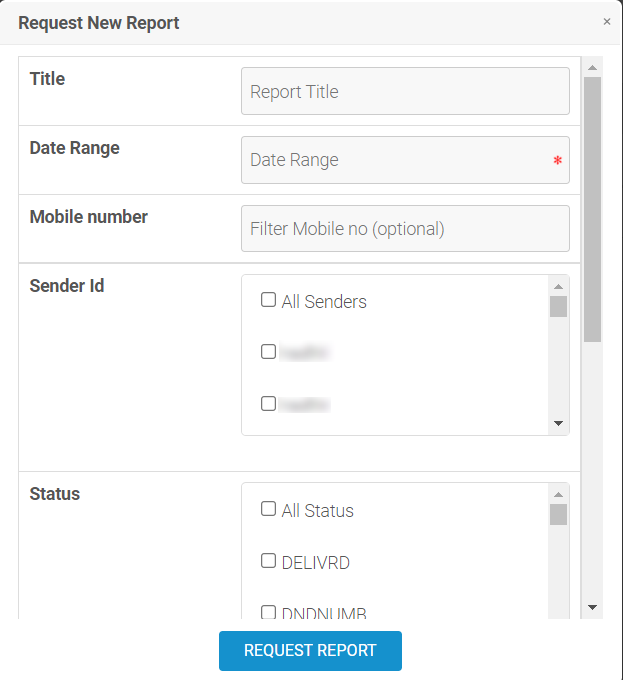 SMS Delivery Report